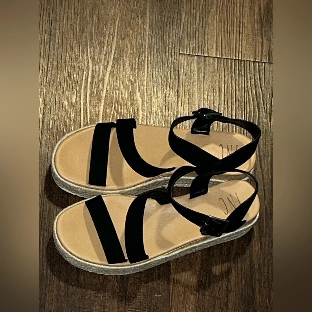 INC Black Espadrille Platform Sandals Size 8.5